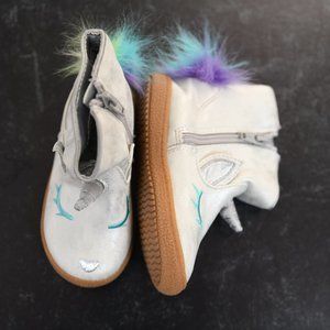 Cat & Jack 7 girls zip shoes sneakers boot unicorn